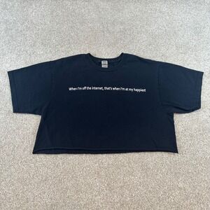 Logic Rapper Merch Black Cropped Graphic T-Shirt Off The Internet Size Large